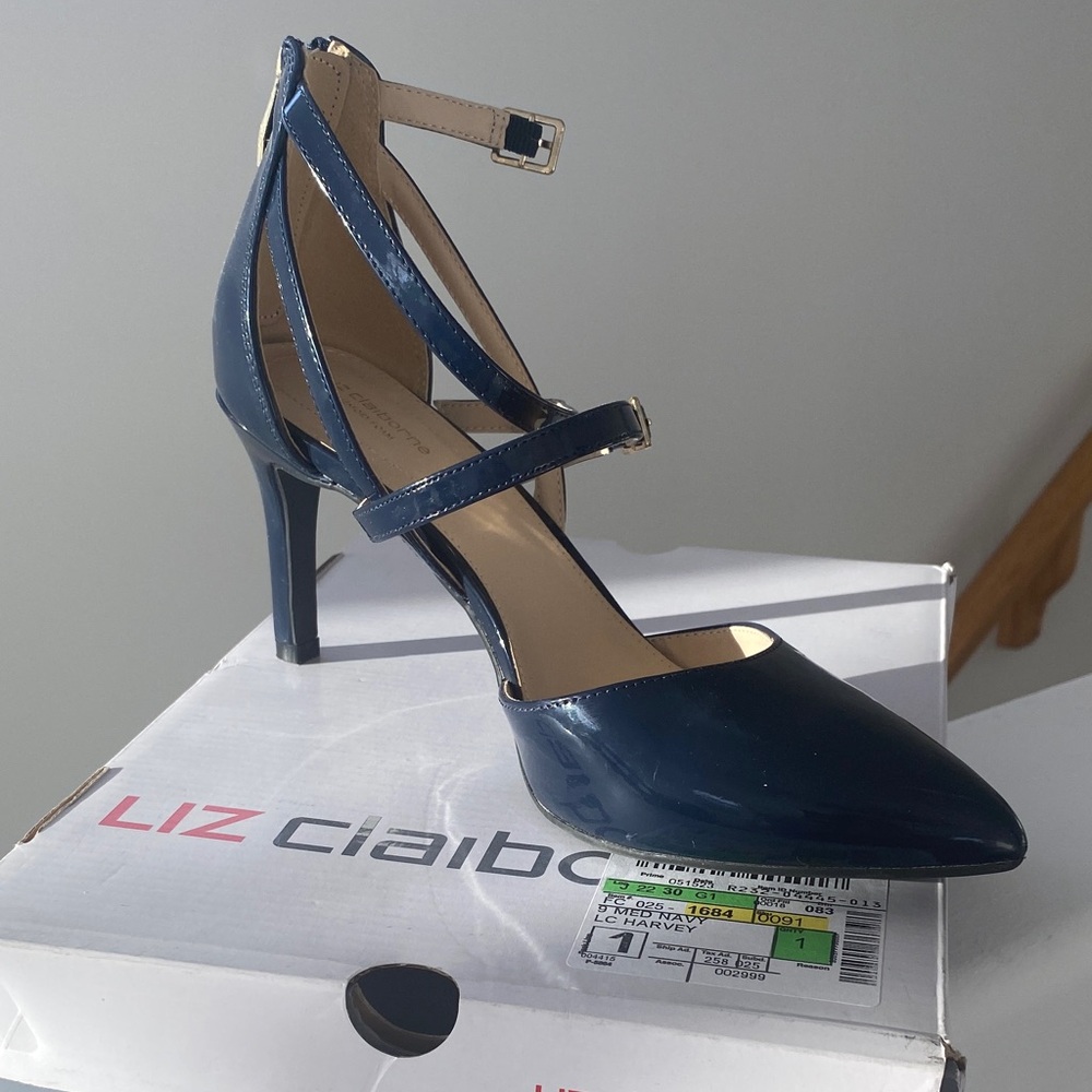 Liz Claiborne Dark Blue Harvey Strappy Heels